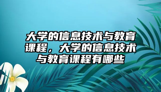 大學的信息技術(shù)與教育課程，大學的信息技術(shù)與教育課程有哪些