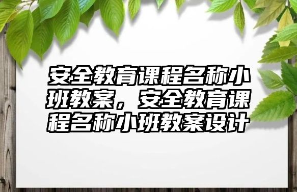 安全教育課程名稱小班教案，安全教育課程名稱小班教案設(shè)計