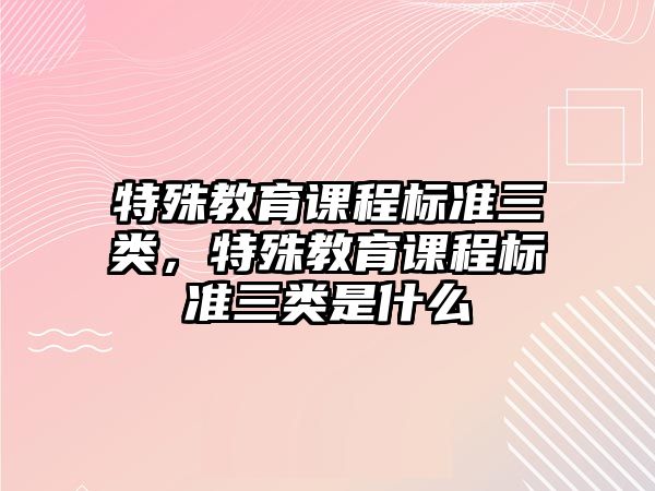 特殊教育課程標準三類，特殊教育課程標準三類是什么