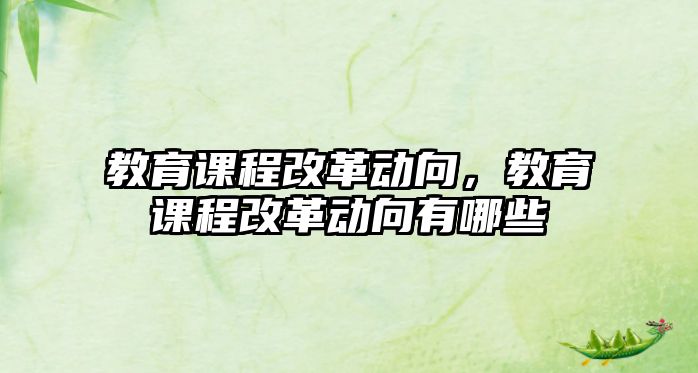 教育課程改革動向，教育課程改革動向有哪些