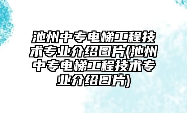 池州中專電梯工程技術(shù)專業(yè)介紹圖片(池州中專電梯工程技術(shù)專業(yè)介紹圖片)