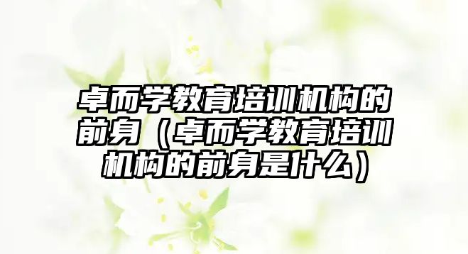 卓而學(xué)教育培訓(xùn)機構(gòu)的前身（卓而學(xué)教育培訓(xùn)機構(gòu)的前身是什么）