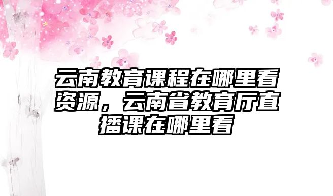 云南教育課程在哪里看資源，云南省教育廳直播課在哪里看