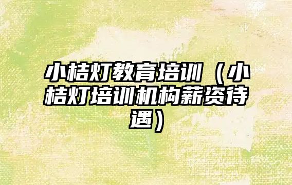 小桔燈教育培訓（小桔燈培訓機構薪資待遇）