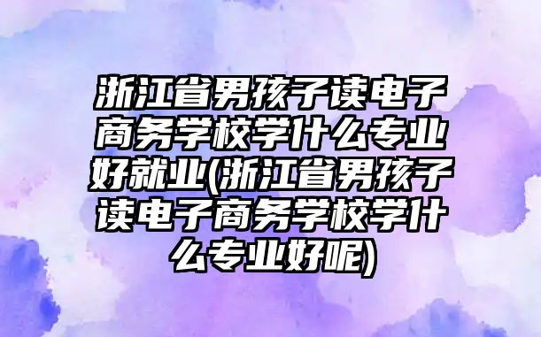 浙江省男孩子讀電子商務學校學什么專業(yè)好就業(yè)(浙江省男孩子讀電子商務學校學什么專業(yè)好呢)