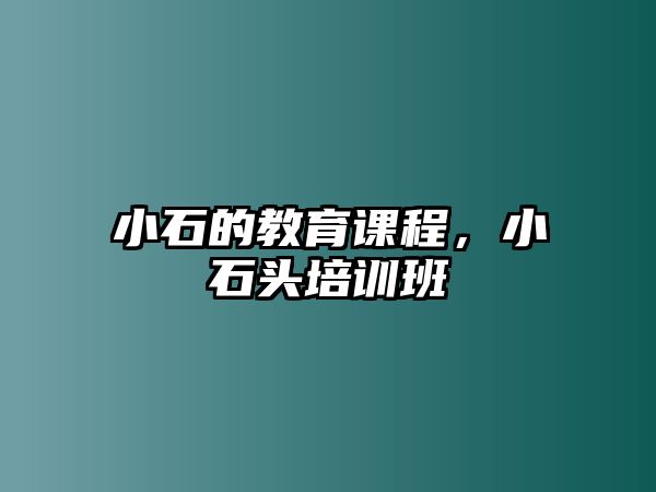 小石的教育課程，小石頭培訓班