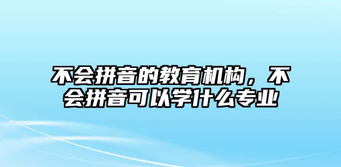 不會(huì)拼音的教育機(jī)構(gòu)，不會(huì)拼音可以學(xué)什么專業(yè)