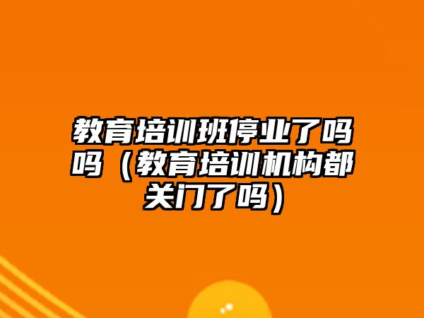 教育培訓班停業(yè)了嗎嗎（教育培訓機構都關門了嗎）