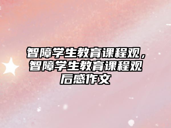 智障學(xué)生教育課程觀，智障學(xué)生教育課程觀后感作文