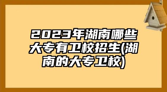 2023年湖南哪些大專有衛(wèi)校招生(湖南的大專衛(wèi)校)