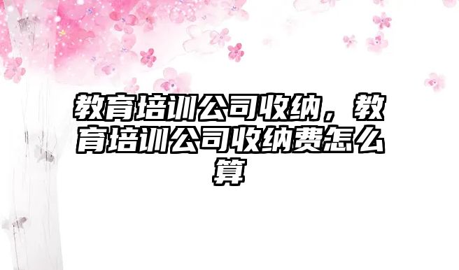 教育培訓(xùn)公司收納，教育培訓(xùn)公司收納費(fèi)怎么算