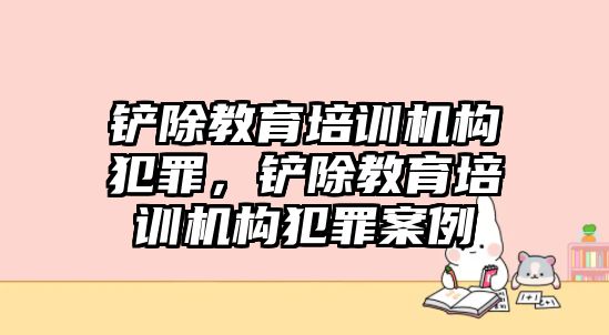 鏟除教育培訓(xùn)機(jī)構(gòu)犯罪，鏟除教育培訓(xùn)機(jī)構(gòu)犯罪案例