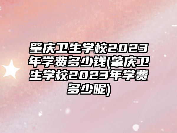 肇慶衛(wèi)生學(xué)校2023年學(xué)費多少錢(肇慶衛(wèi)生學(xué)校2023年學(xué)費多少呢)