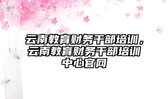 云南教育財(cái)務(wù)干部培訓(xùn)，云南教育財(cái)務(wù)干部培訓(xùn)中心官網(wǎng)