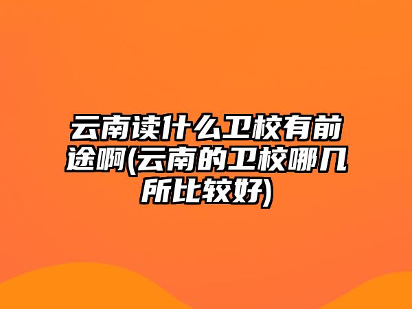 云南讀什么衛(wèi)校有前途啊(云南的衛(wèi)校哪幾所比較好)