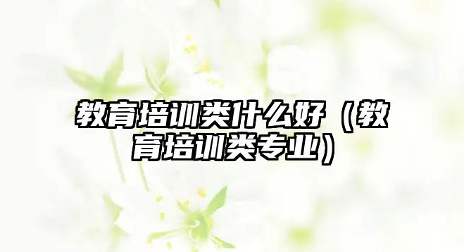 教育培訓(xùn)類什么好（教育培訓(xùn)類專業(yè)）