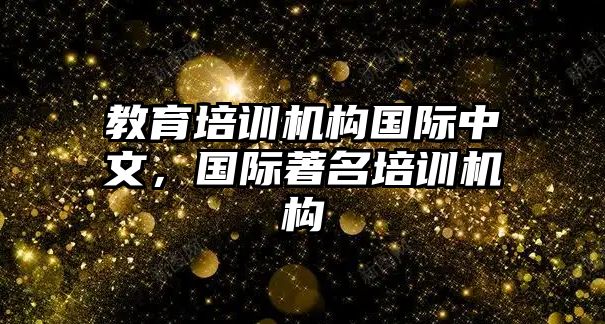 教育培訓(xùn)機(jī)構(gòu)國(guó)際中文，國(guó)際著名培訓(xùn)機(jī)構(gòu)