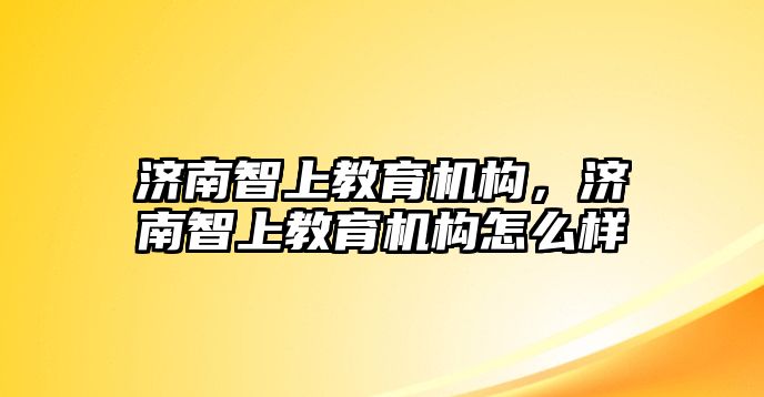 濟(jì)南智上教育機(jī)構(gòu)，濟(jì)南智上教育機(jī)構(gòu)怎么樣