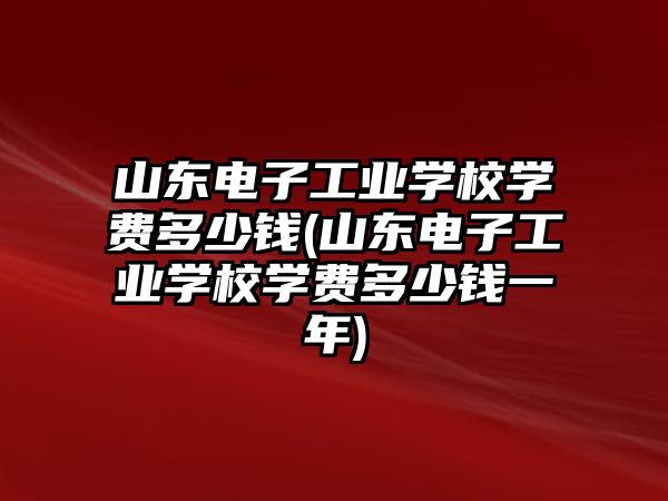 山東電子工業(yè)學(xué)校學(xué)費多少錢(山東電子工業(yè)學(xué)校學(xué)費多少錢一年)