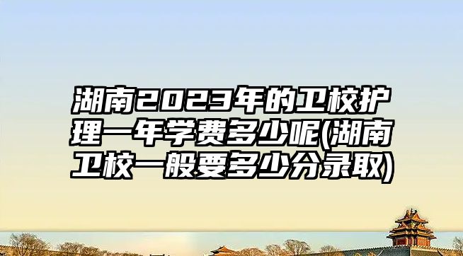 湖南2023年的衛(wèi)校護理一年學費多少呢(湖南衛(wèi)校一般要多少分錄取)