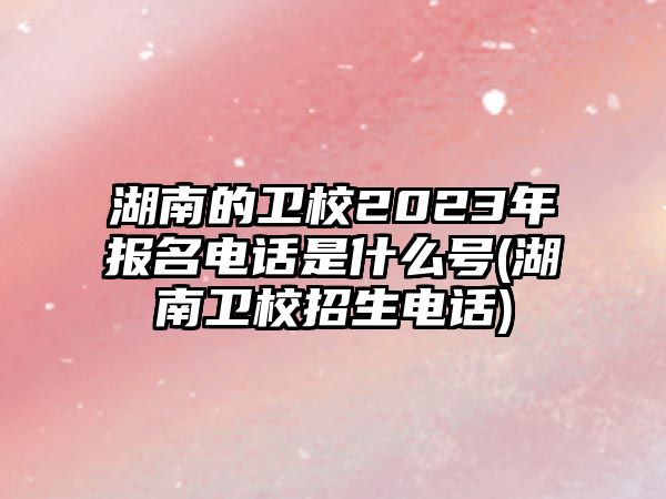 湖南的衛(wèi)校2023年報名電話是什么號(湖南衛(wèi)校招生電話)