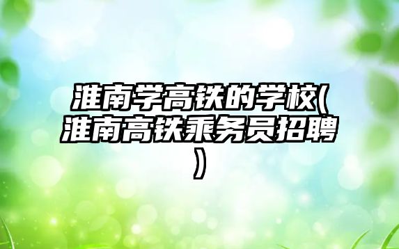 淮南學高鐵的學校(淮南高鐵乘務員招聘)