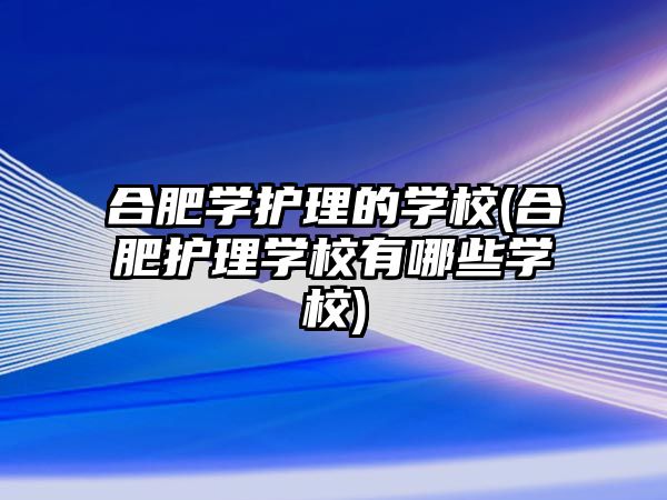 合肥學(xué)護理的學(xué)校(合肥護理學(xué)校有哪些學(xué)校)