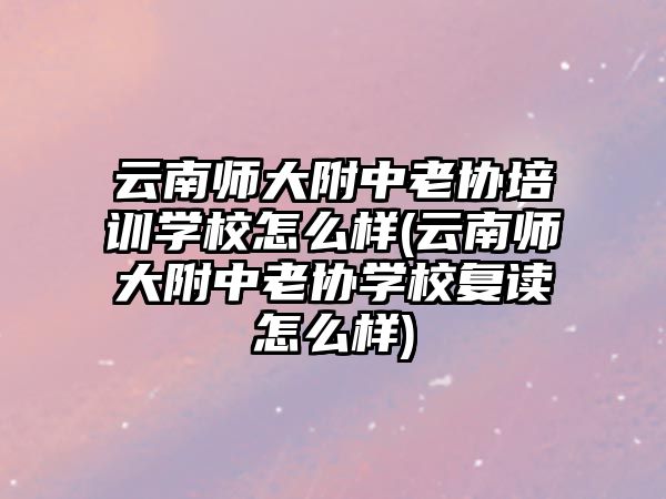 云南師大附中老協(xié)培訓(xùn)學(xué)校怎么樣(云南師大附中老協(xié)學(xué)校復(fù)讀怎么樣)