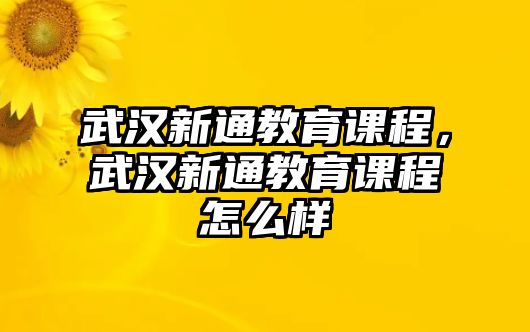 武漢新通教育課程，武漢新通教育課程怎么樣