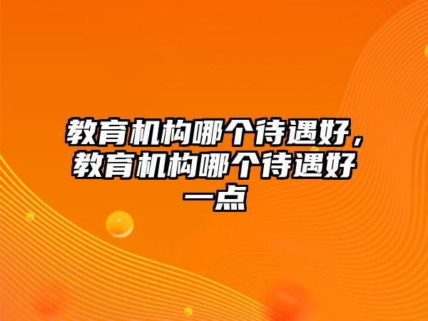 教育機(jī)構(gòu)哪個(gè)待遇好，教育機(jī)構(gòu)哪個(gè)待遇好一點(diǎn)