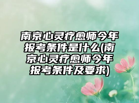 南京心靈療愈師今年報考條件是什么(南京心靈療愈師今年報考條件及要求)