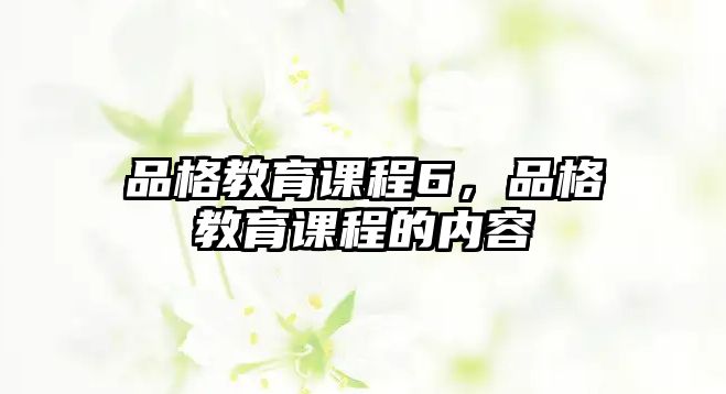 品格教育課程6，品格教育課程的內(nèi)容