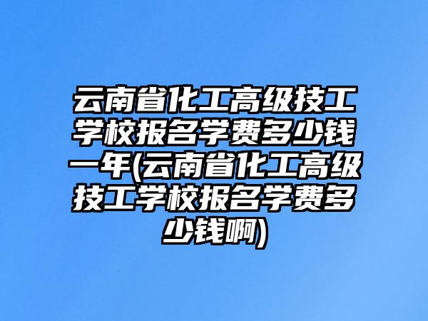 云南省化工高級技工學校報名學費多少錢一年(云南省化工高級技工學校報名學費多少錢啊)