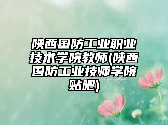 陜西國防工業(yè)職業(yè)技術學院教師(陜西國防工業(yè)技師學院貼吧)