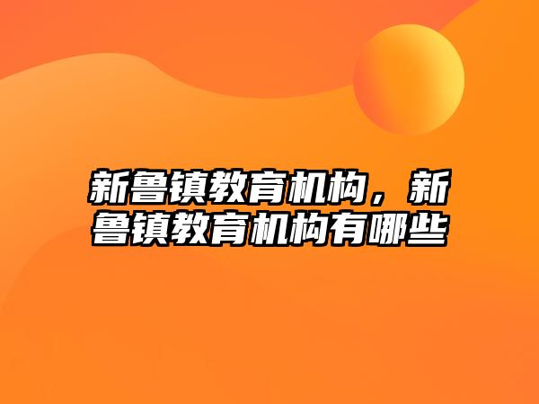 新魯鎮(zhèn)教育機構，新魯鎮(zhèn)教育機構有哪些