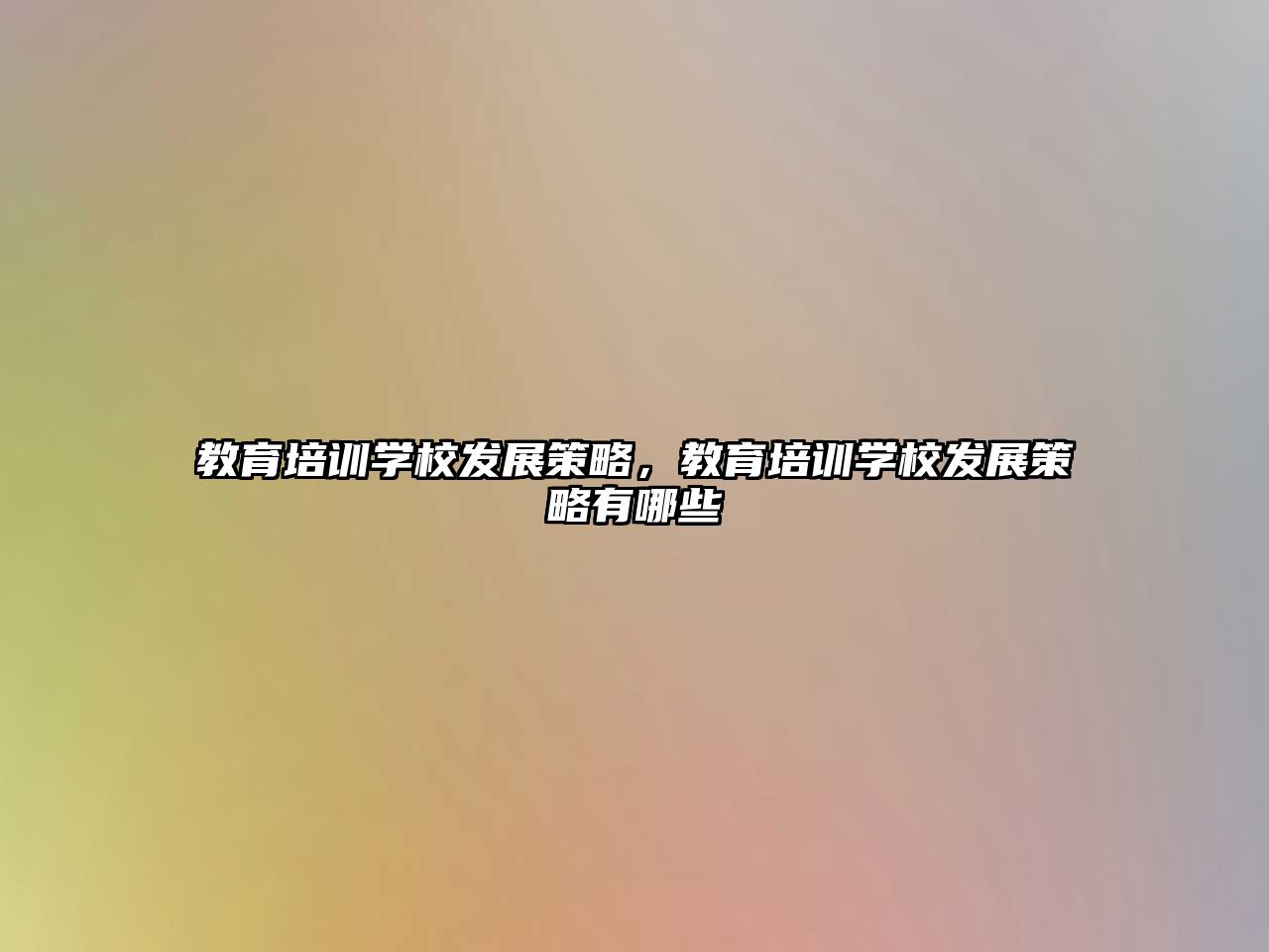 教育培訓(xùn)學(xué)校發(fā)展策略，教育培訓(xùn)學(xué)校發(fā)展策略有哪些