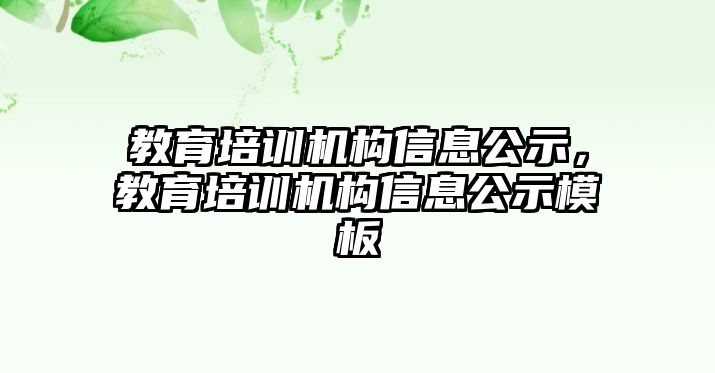 教育培訓(xùn)機(jī)構(gòu)信息公示，教育培訓(xùn)機(jī)構(gòu)信息公示模板