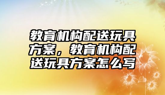 教育機構(gòu)配送玩具方案，教育機構(gòu)配送玩具方案怎么寫