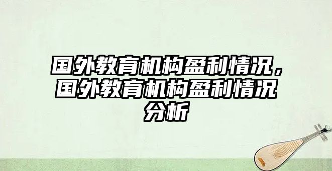 國(guó)外教育機(jī)構(gòu)盈利情況，國(guó)外教育機(jī)構(gòu)盈利情況分析