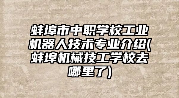 蚌埠市中職學校工業(yè)機器人技術(shù)專業(yè)介紹(蚌埠機械技工學校去哪里了)