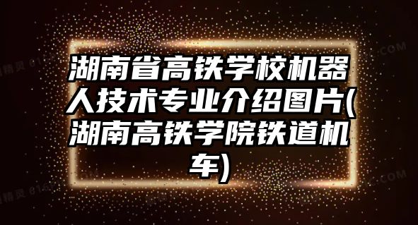 湖南省高鐵學校機器人技術專業(yè)介紹圖片(湖南高鐵學院鐵道機車)