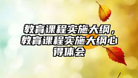 教育課程實施大綱，教育課程實施大綱心得體會