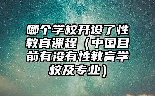 哪個學校開設(shè)了性教育課程（中國目前有沒有性教育學校及專業(yè)）