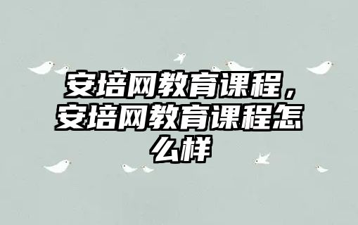 安培網(wǎng)教育課程，安培網(wǎng)教育課程怎么樣