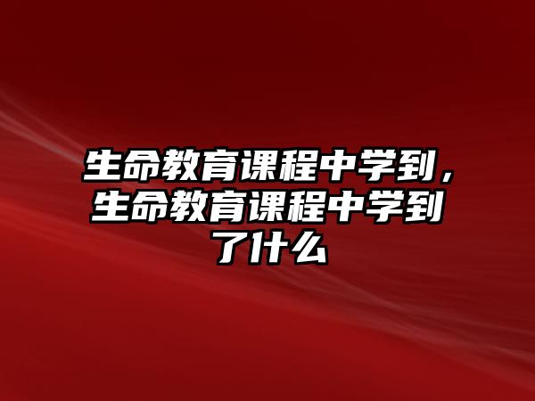 生命教育課程中學(xué)到，生命教育課程中學(xué)到了什么