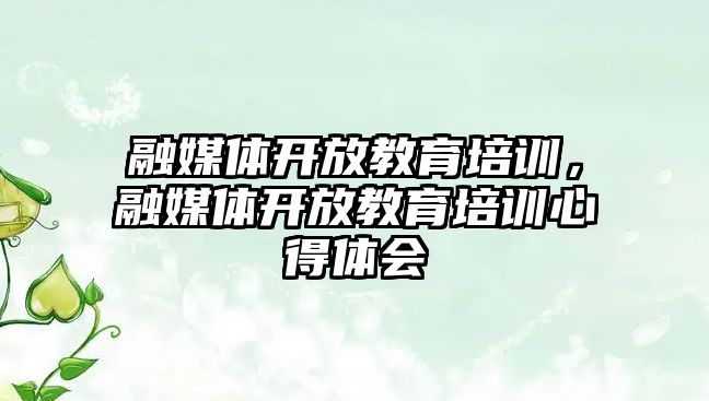 融媒體開放教育培訓(xùn)，融媒體開放教育培訓(xùn)心得體會(huì)