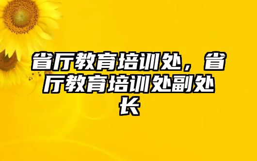 省廳教育培訓(xùn)處，省廳教育培訓(xùn)處副處長(zhǎng)