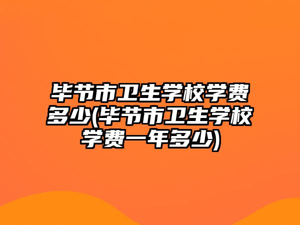 畢節(jié)市衛(wèi)生學(xué)校學(xué)費多少(畢節(jié)市衛(wèi)生學(xué)校學(xué)費一年多少)