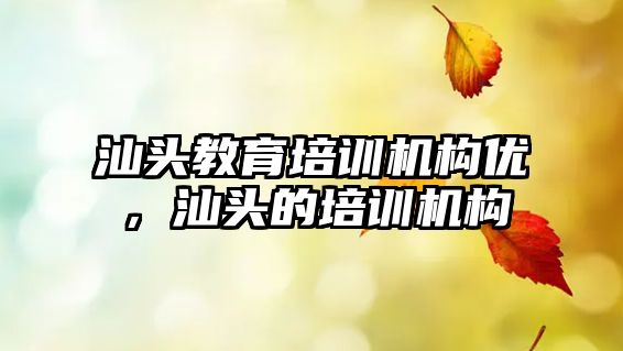 汕頭教育培訓機構(gòu)優(yōu)，汕頭的培訓機構(gòu)