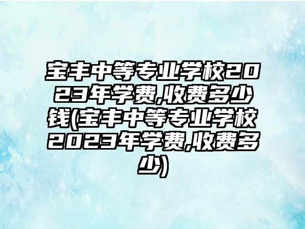 寶豐中等專業(yè)學(xué)校2023年學(xué)費(fèi),收費(fèi)多少錢(寶豐中等專業(yè)學(xué)校2023年學(xué)費(fèi),收費(fèi)多少)